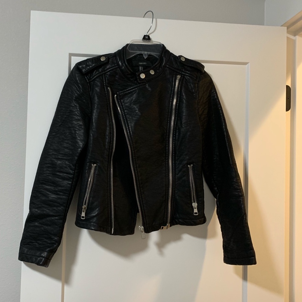 Black leather jacket